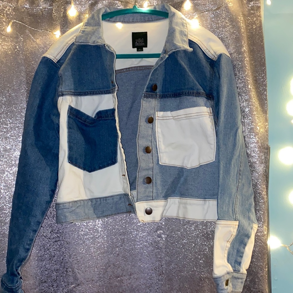 Denim and white jean jacket